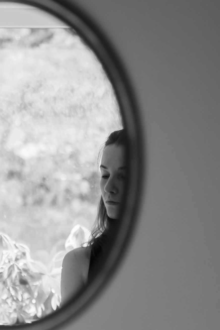 Jen, photographed through the mirror